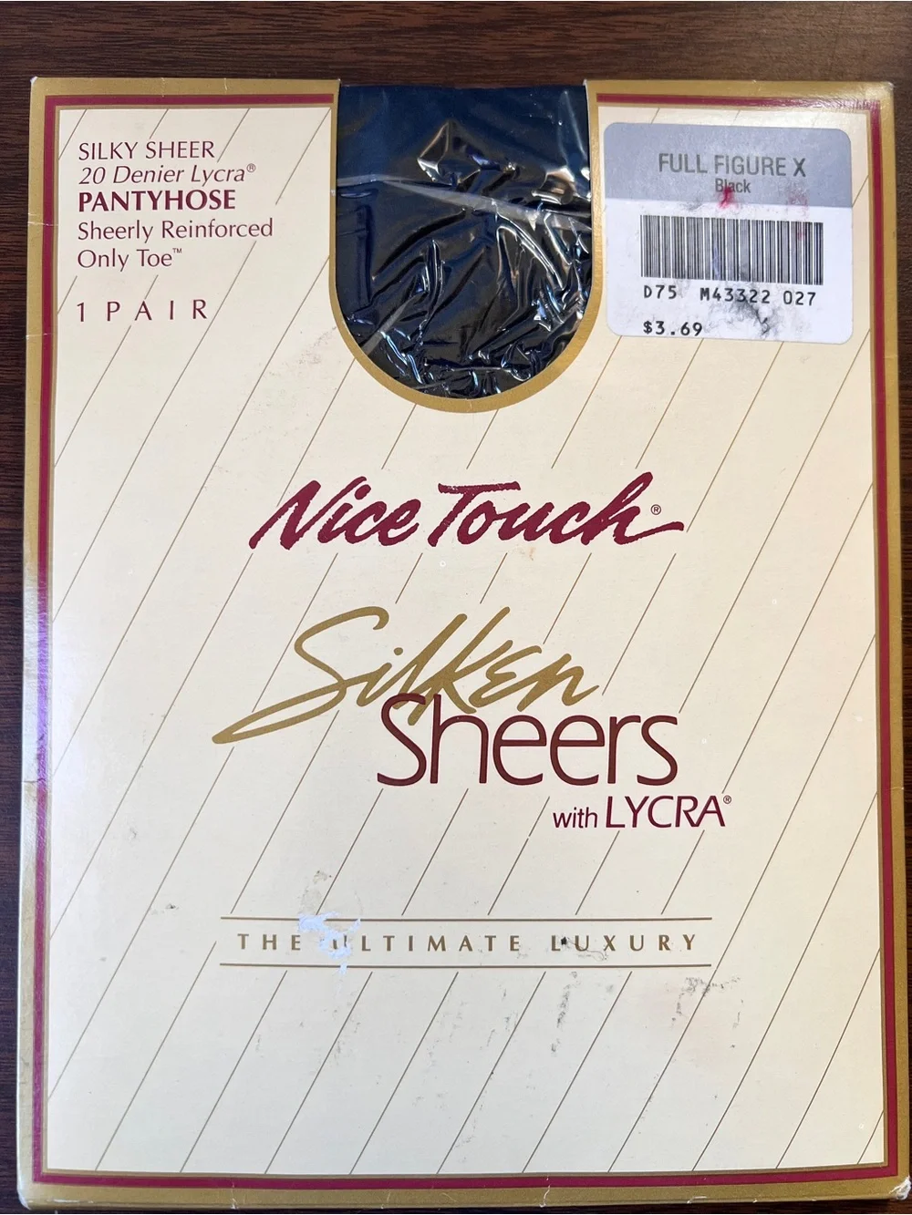 Vintage 90s Sears Nice Touch Silken Sheers Pantyhose - Size Full Figure X - USA